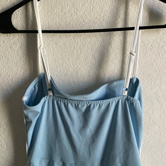 West Fade Light Blue Contrast Piping Pickleball Tennis Sporty New Mini Dress XS - Picture 13 of 16